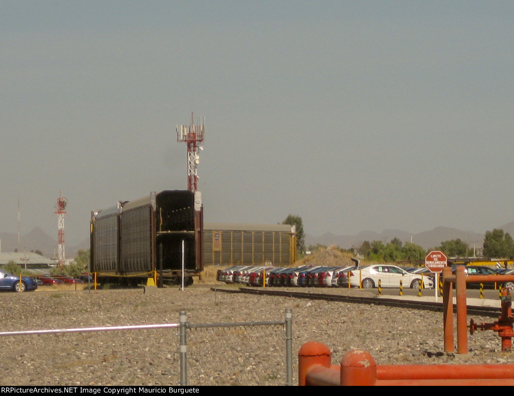 Autoracks in the yard at Ford Hermosillo Assembly plant